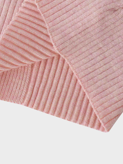Center Design Sweater-Heathered Pink
