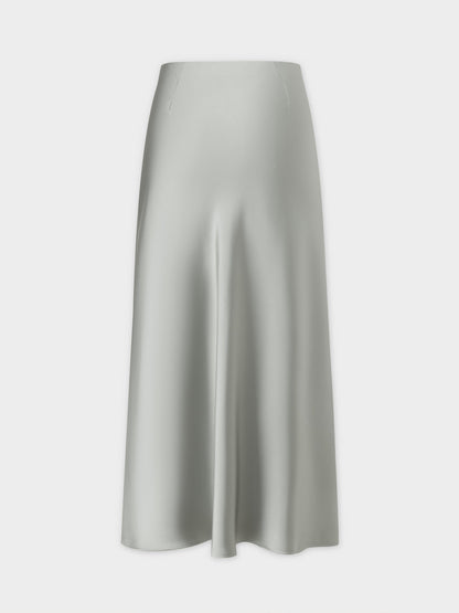 Solid Satin Slip Skirt-Sage