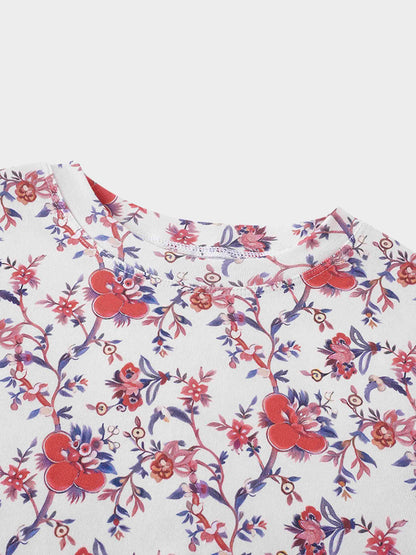 Basic Printed T-shirt-Vintage Floral