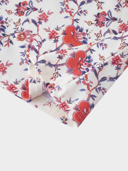 Basic Printed T-shirt-Vintage Floral