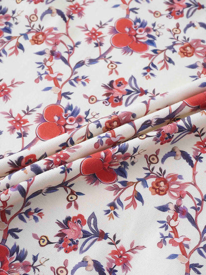 Basic Printed T-shirt-Vintage Floral