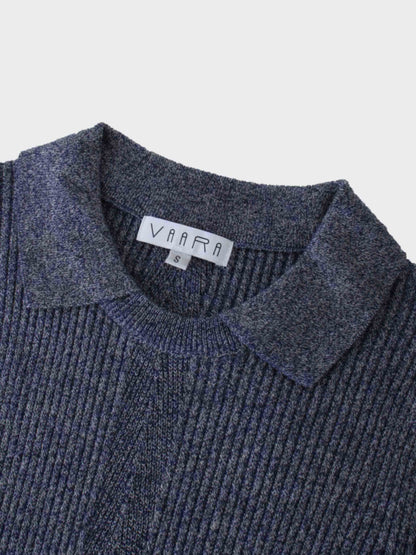 Center Design Sweater-Heathered Blue
