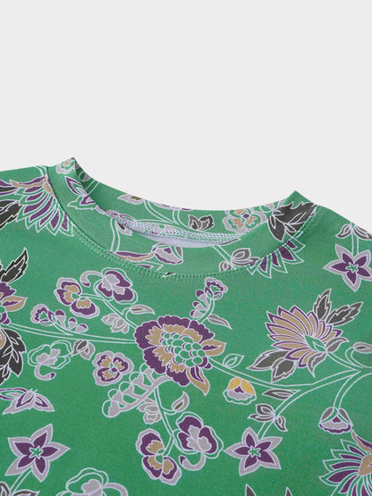Basic Printed T-shirt-Mint Mediterranean