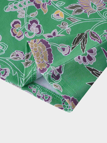 Basic Printed T-shirt-Mint Mediterranean