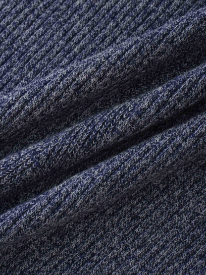 Center Design Sweater-Heathered Blue