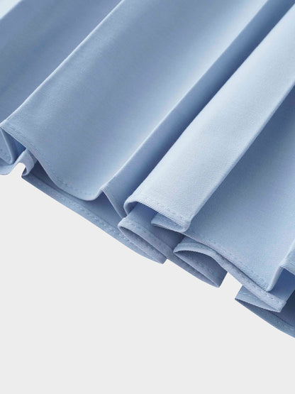 PLEATED SKIRT 35"-POWDER BLUE