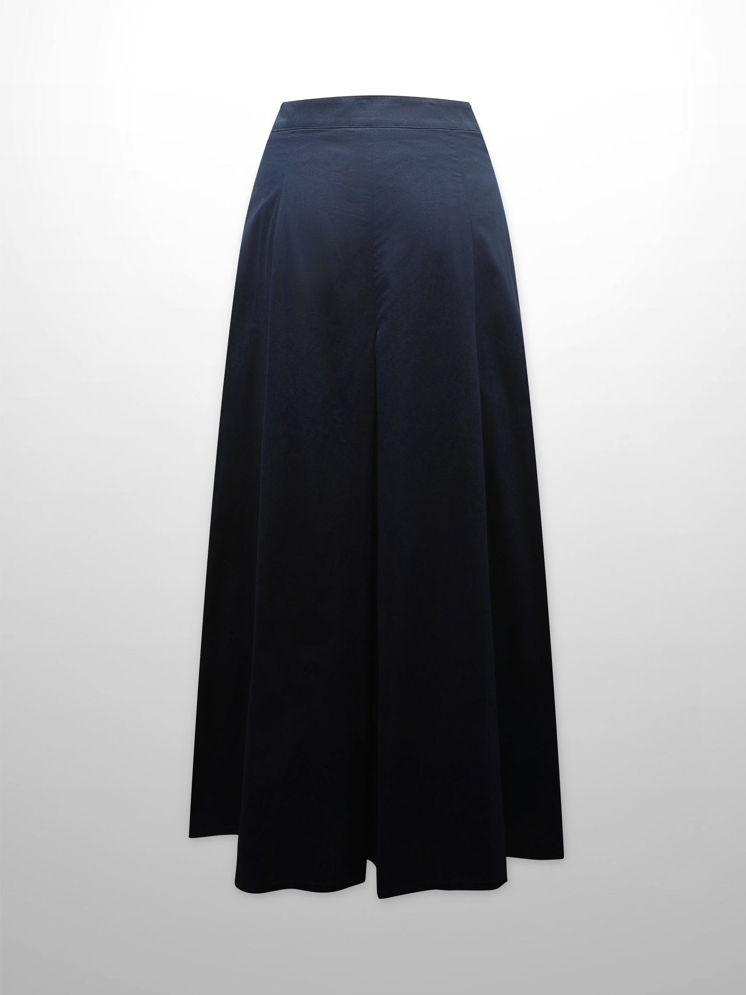 Stitch Down Cotton Pleated Skirt-Navy