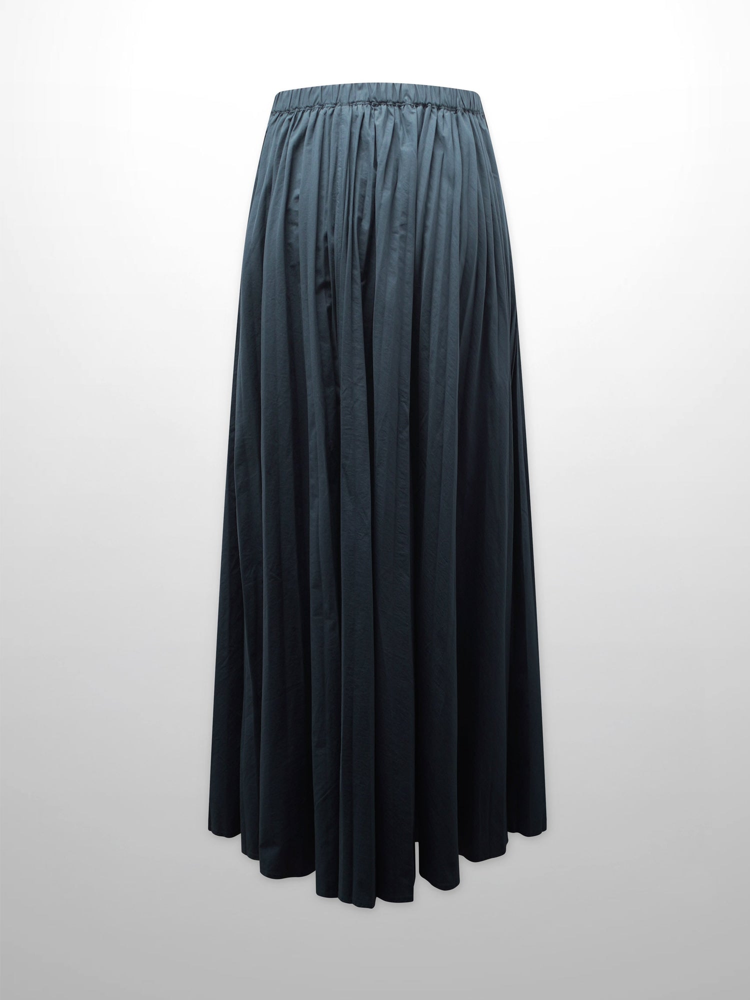 Micro Pleat Elastic Waist Skirt-Navy