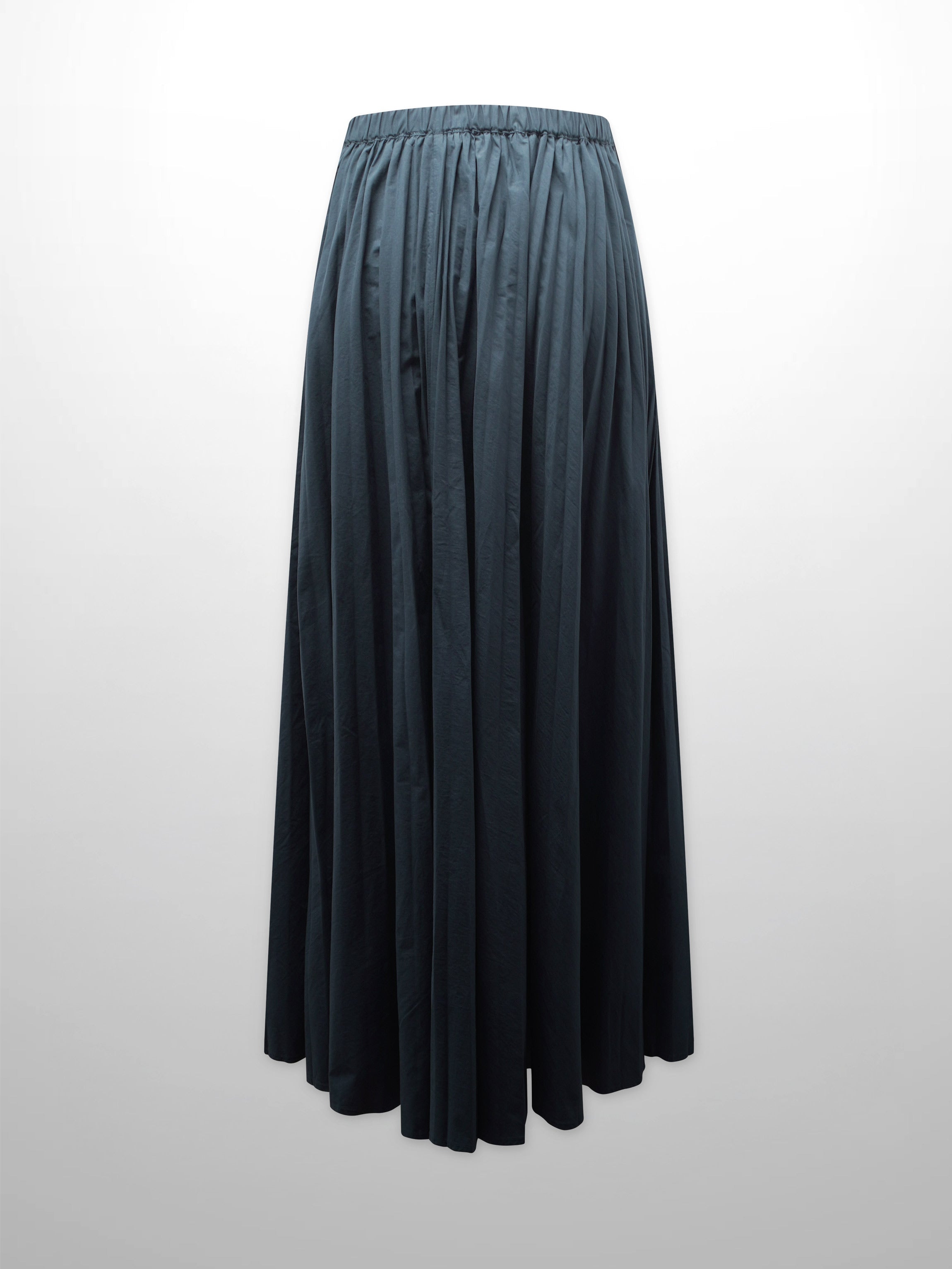 Micro Pleat Elastic Waist Skirt-Navy