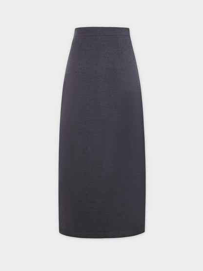 Pin Closure Wrap Skirt-Grey