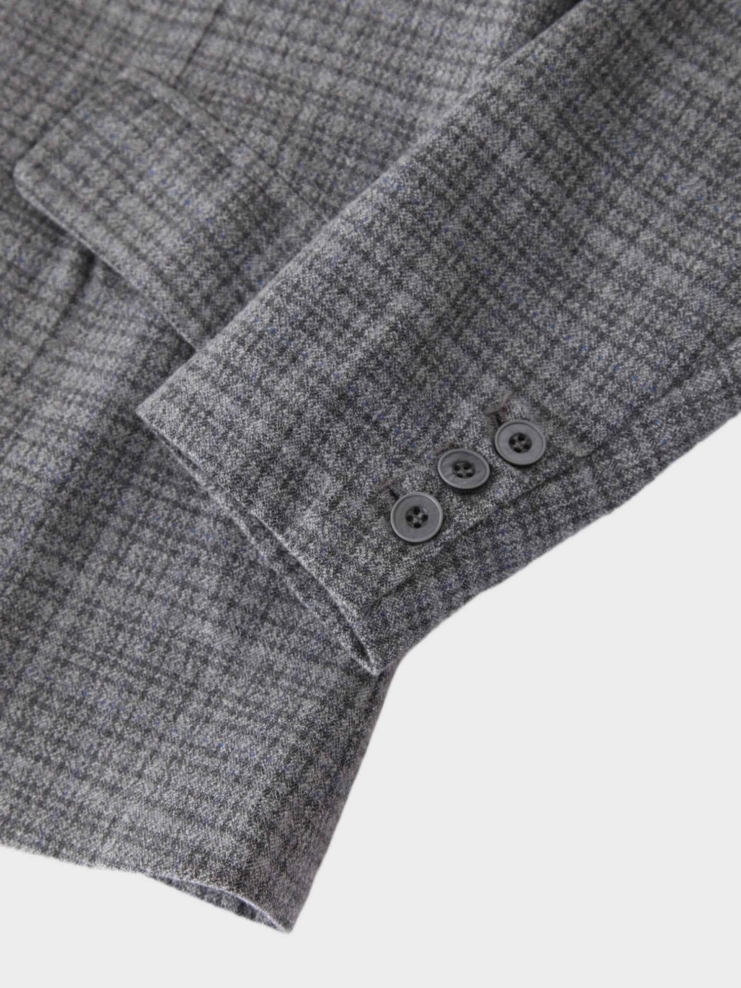 Fitted Blazer-Grey Plaid