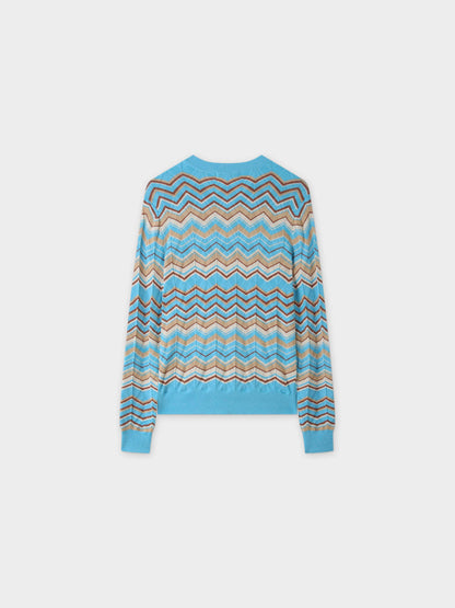 Wave Stripe Sweater-Tan/Blue