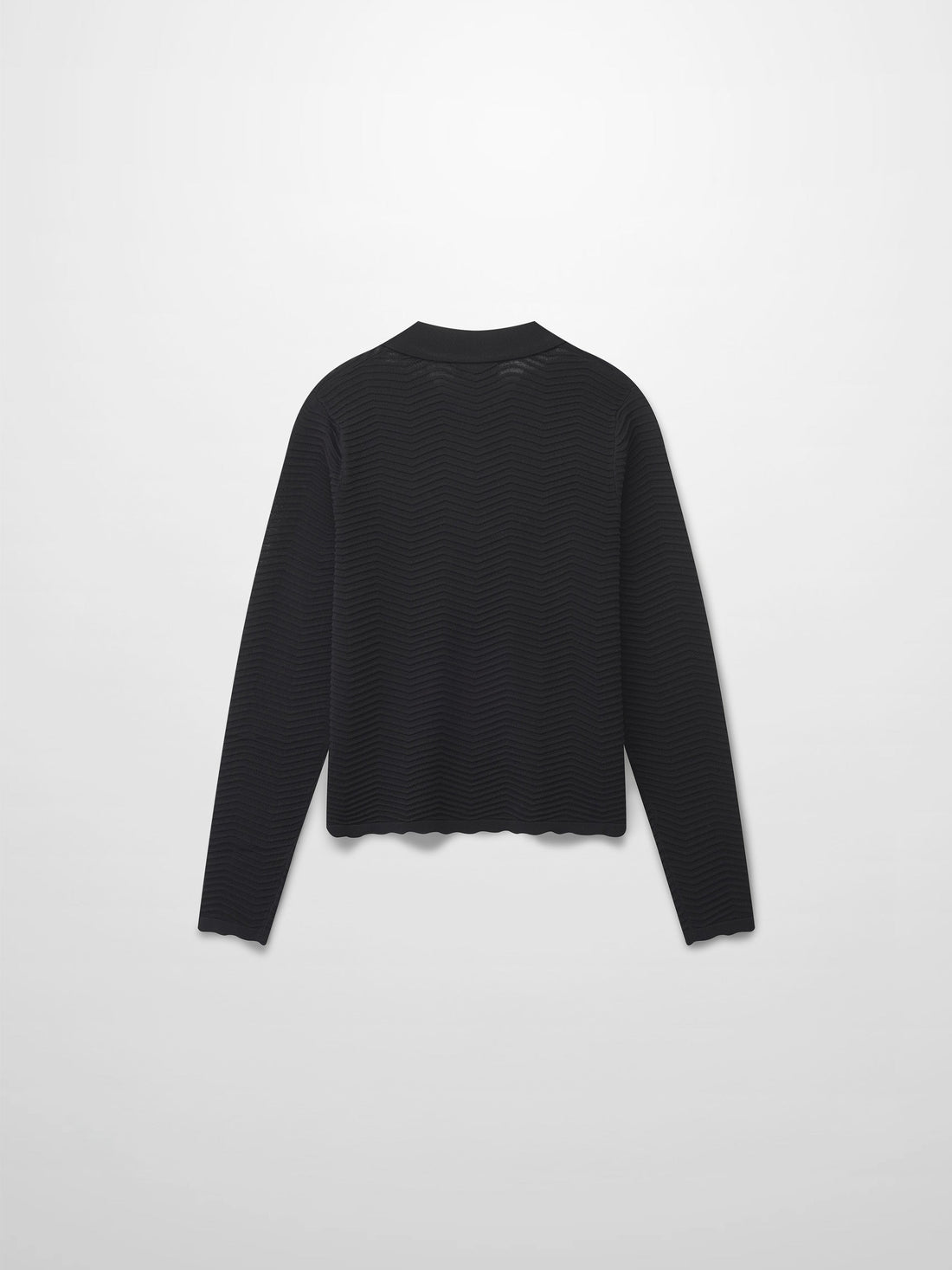 Scallop Edge Collar Sweater-Black
