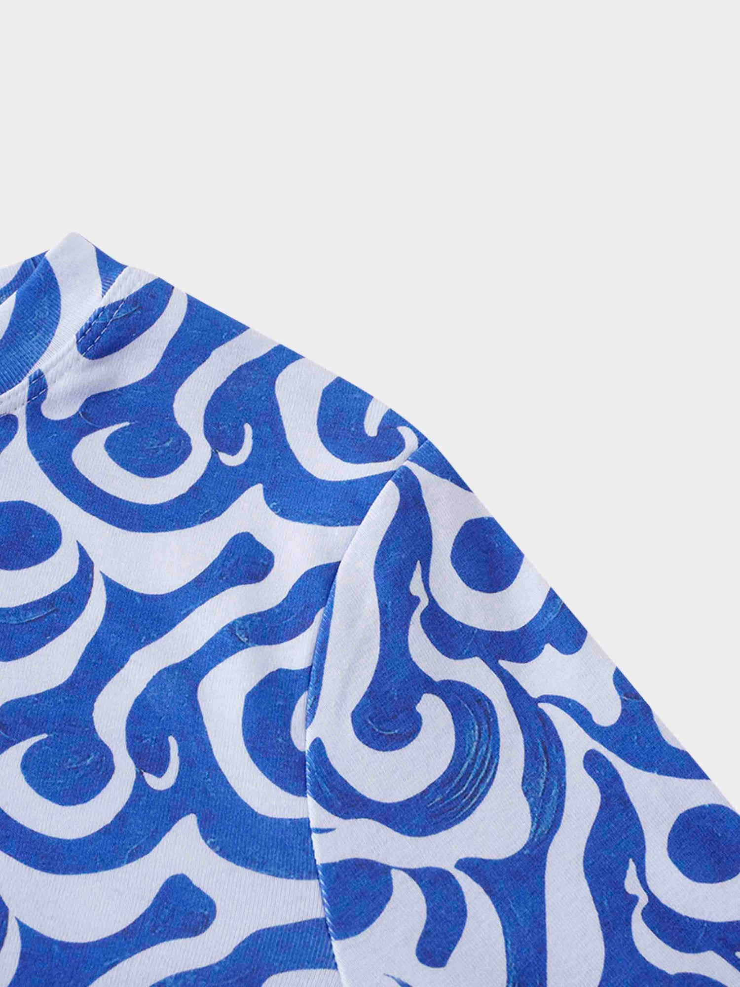 Basic Printed T-shirt-Waves For Days