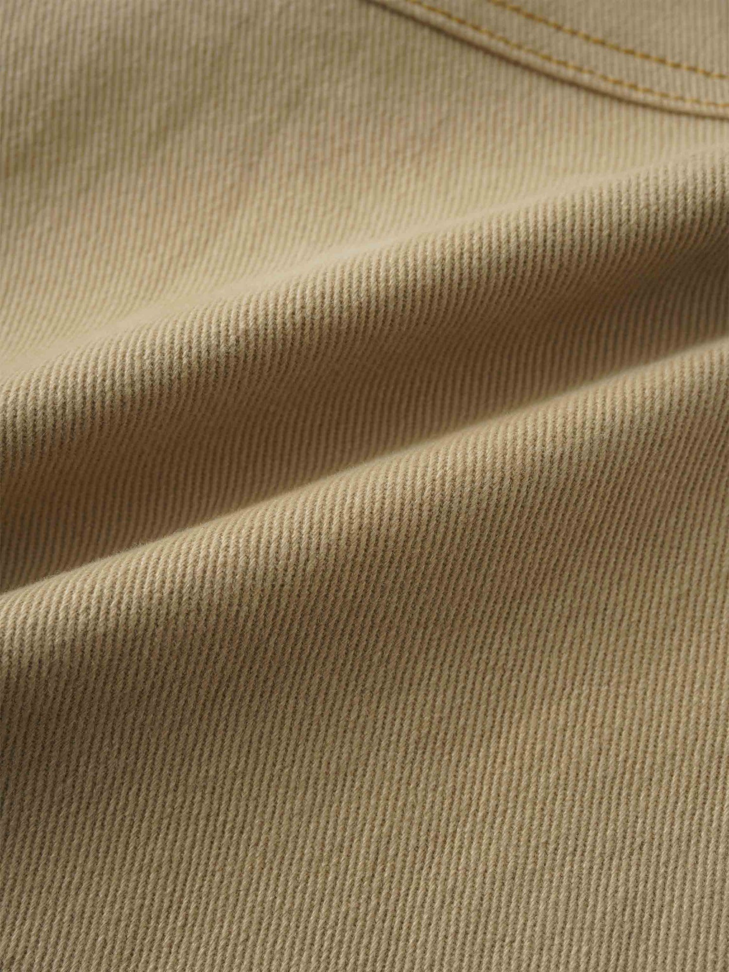 Stitched Tiered Belted Denim Skirt-Khaki