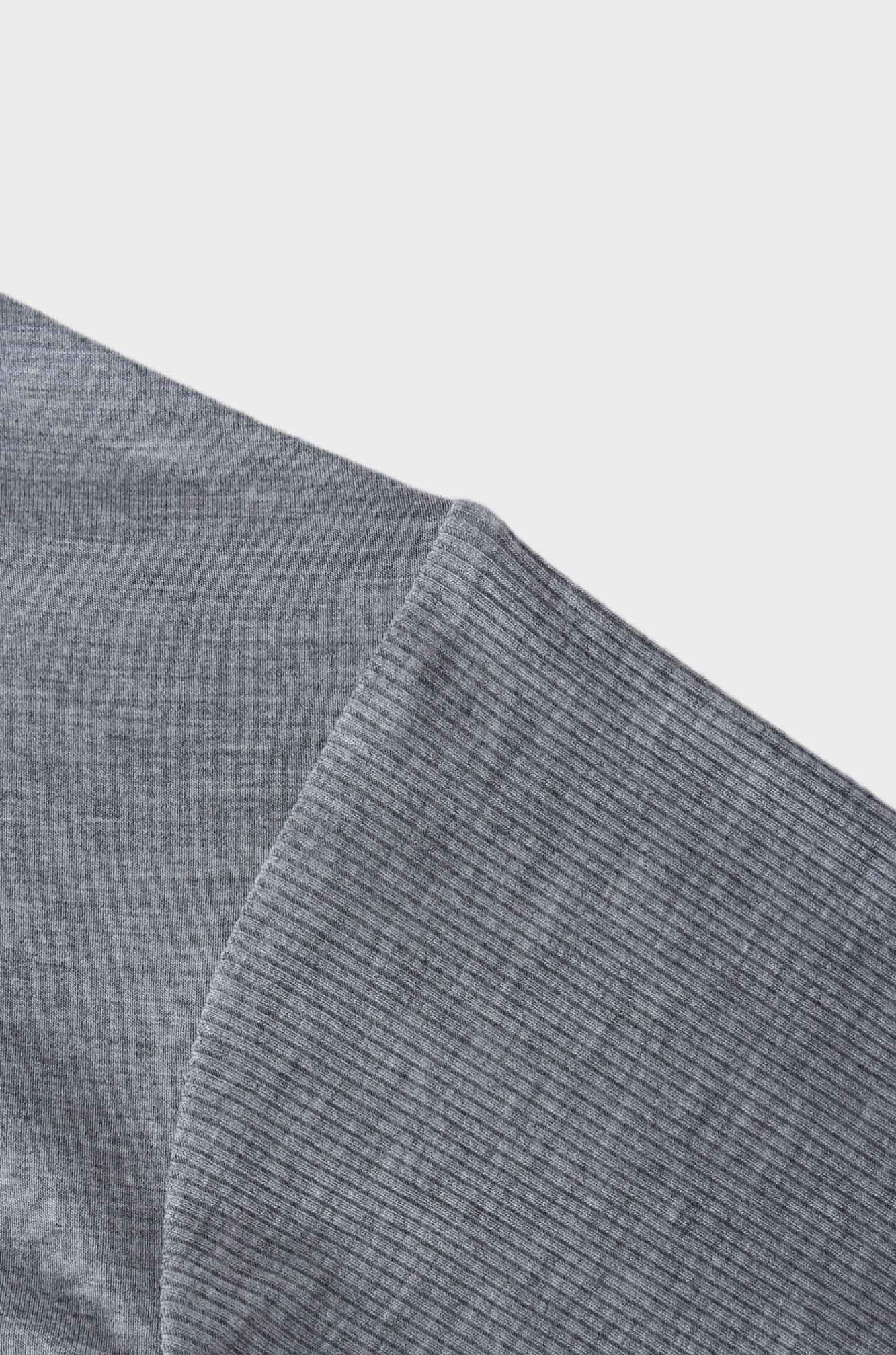 RIBBED BOTTOM T-SHIRT-GREY