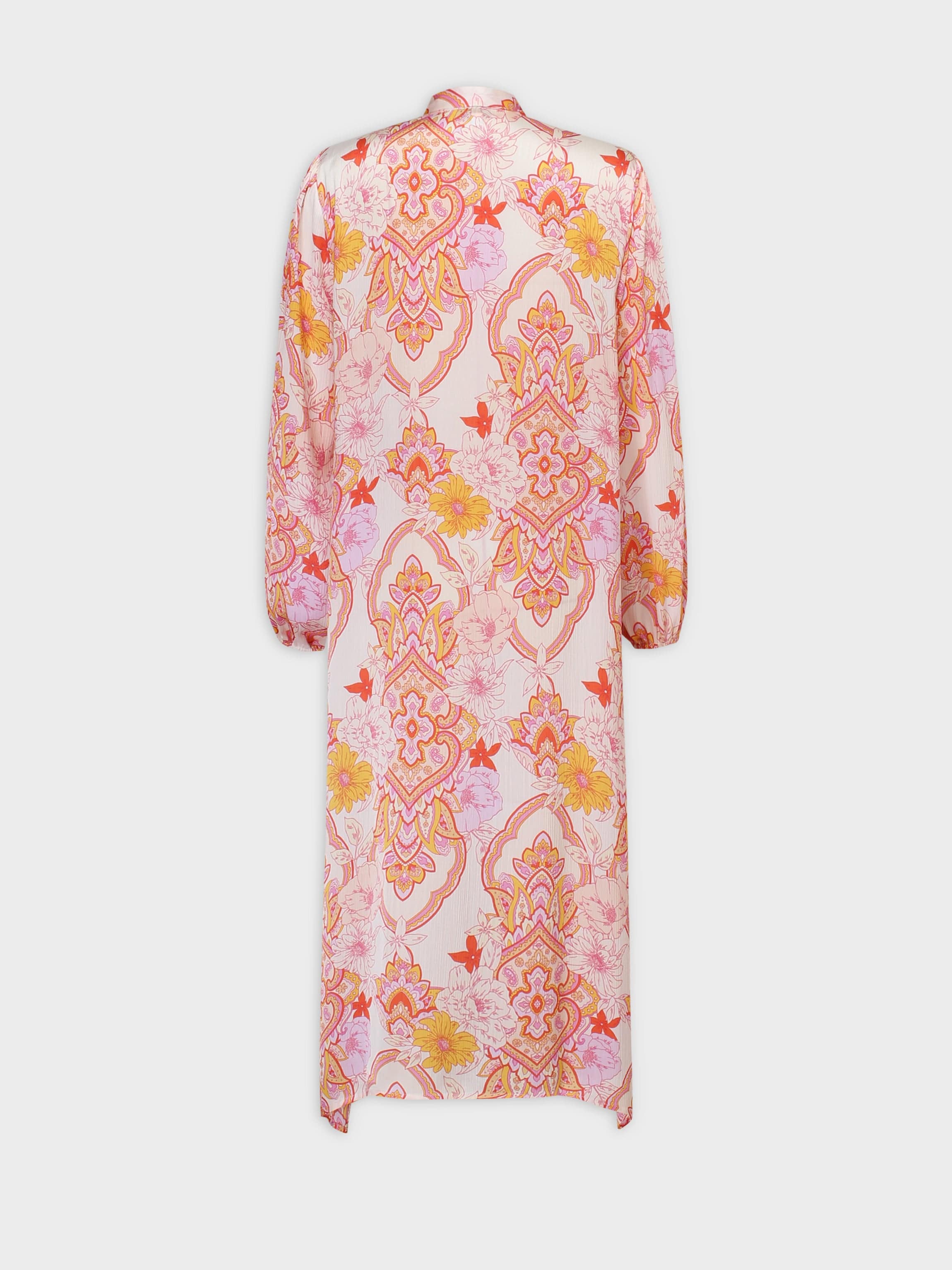 Tie Front Shirtdress-Peachy Floral