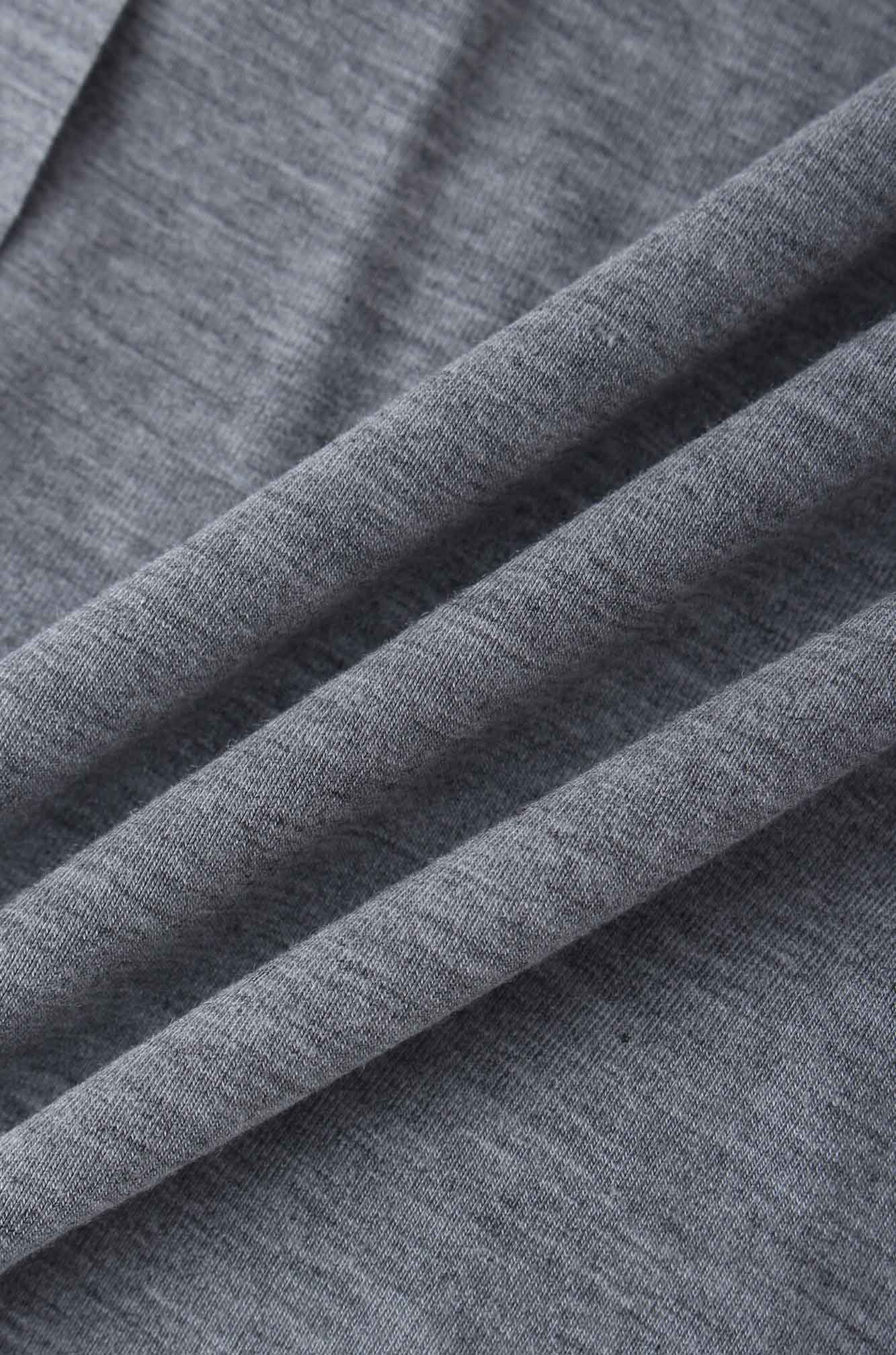 RIBBED BOTTOM T-SHIRT-GREY