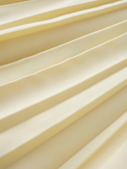 PLEATED SKIRT 35"-PALE YELLOW