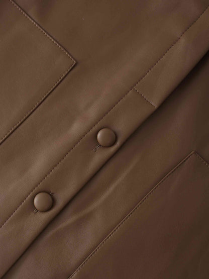 Snap Down Shacket-Olive