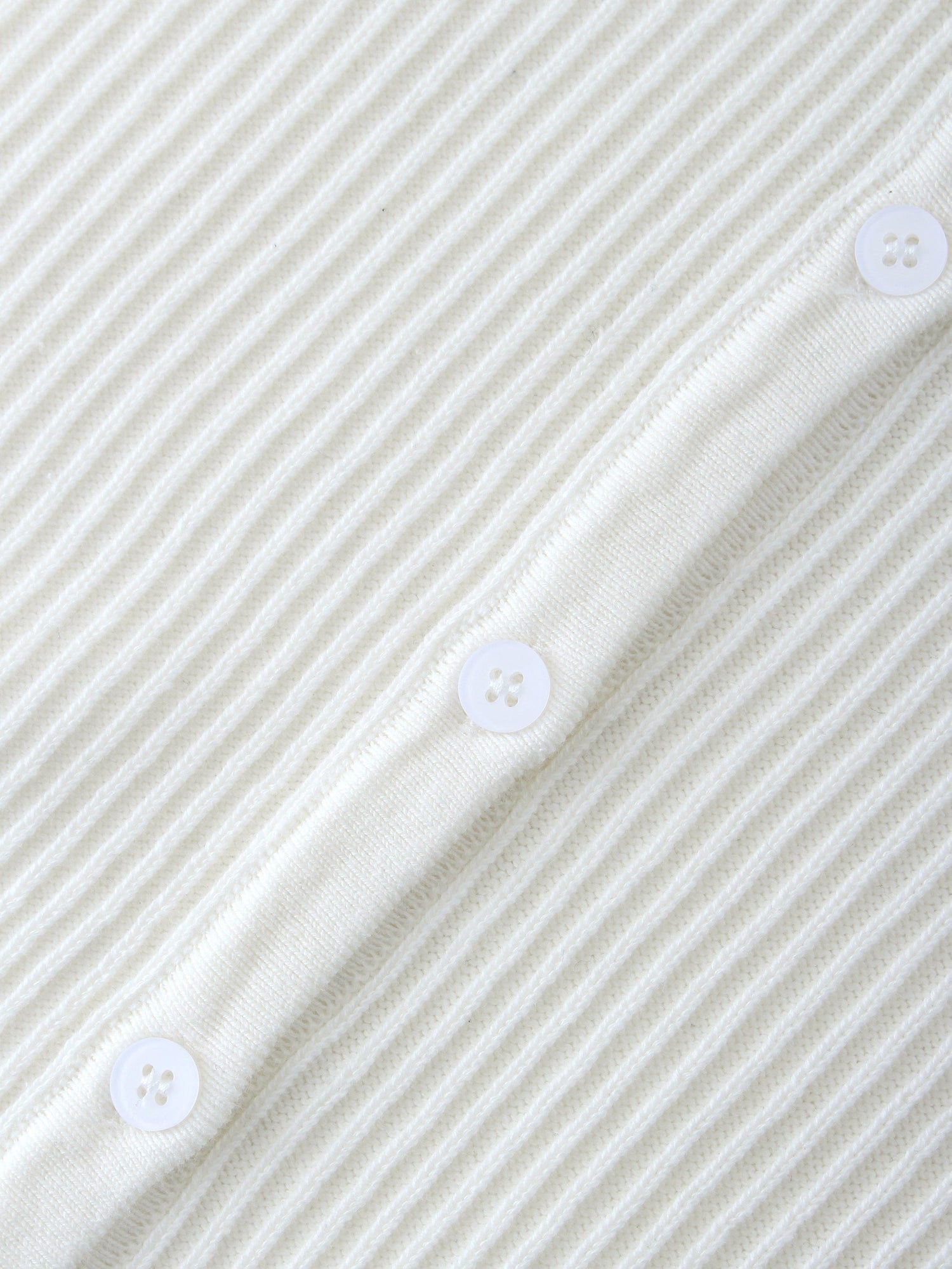 Ribbed Knit Cardigan-White