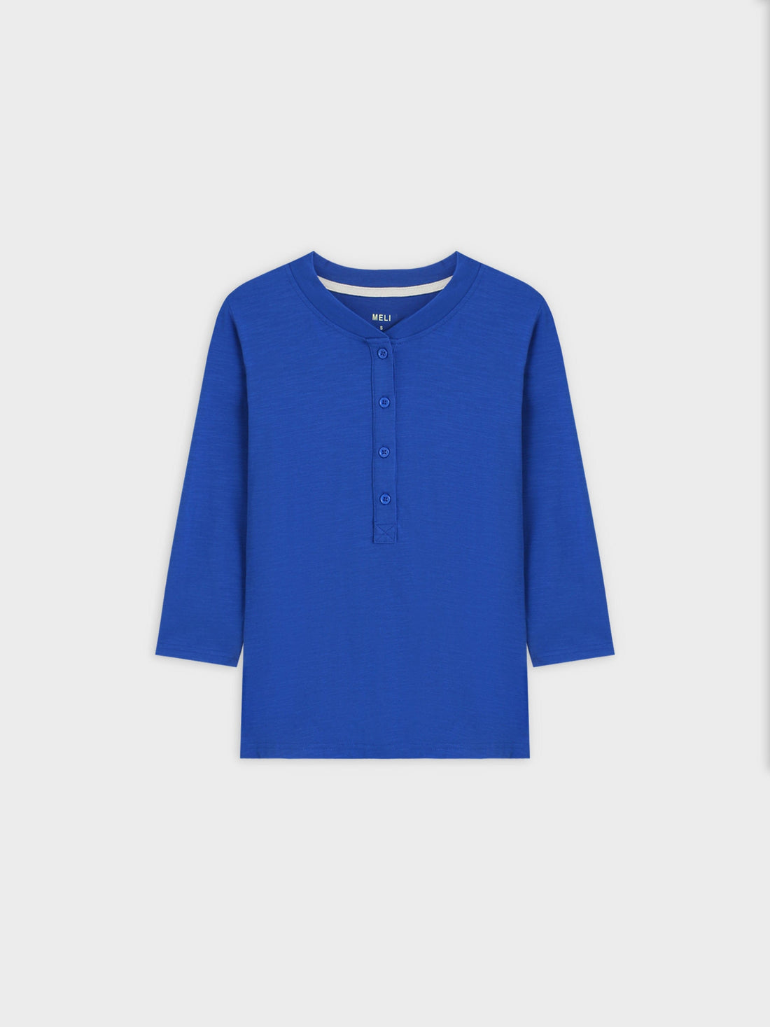 4 BUTTON HENLEY TEE-COBALT BLUE