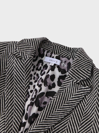 Fitted Blazer-Black/White