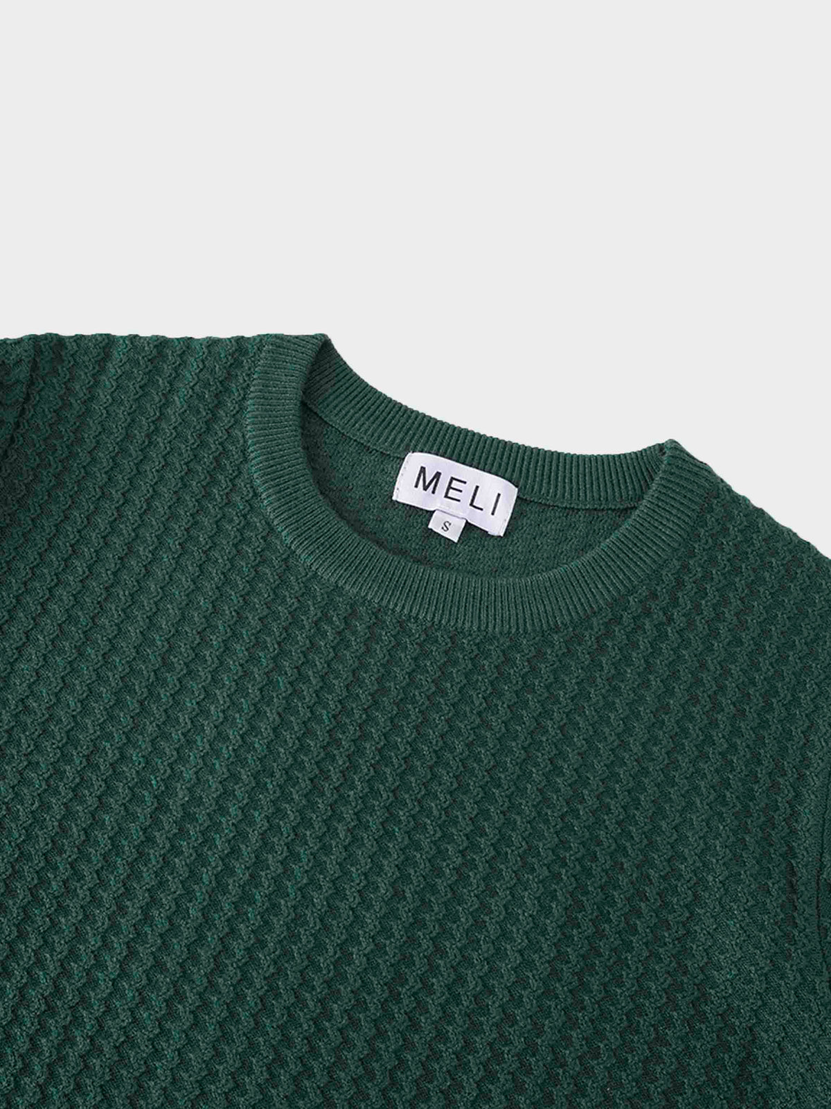 Waffle Wave Sweater- Solid Green