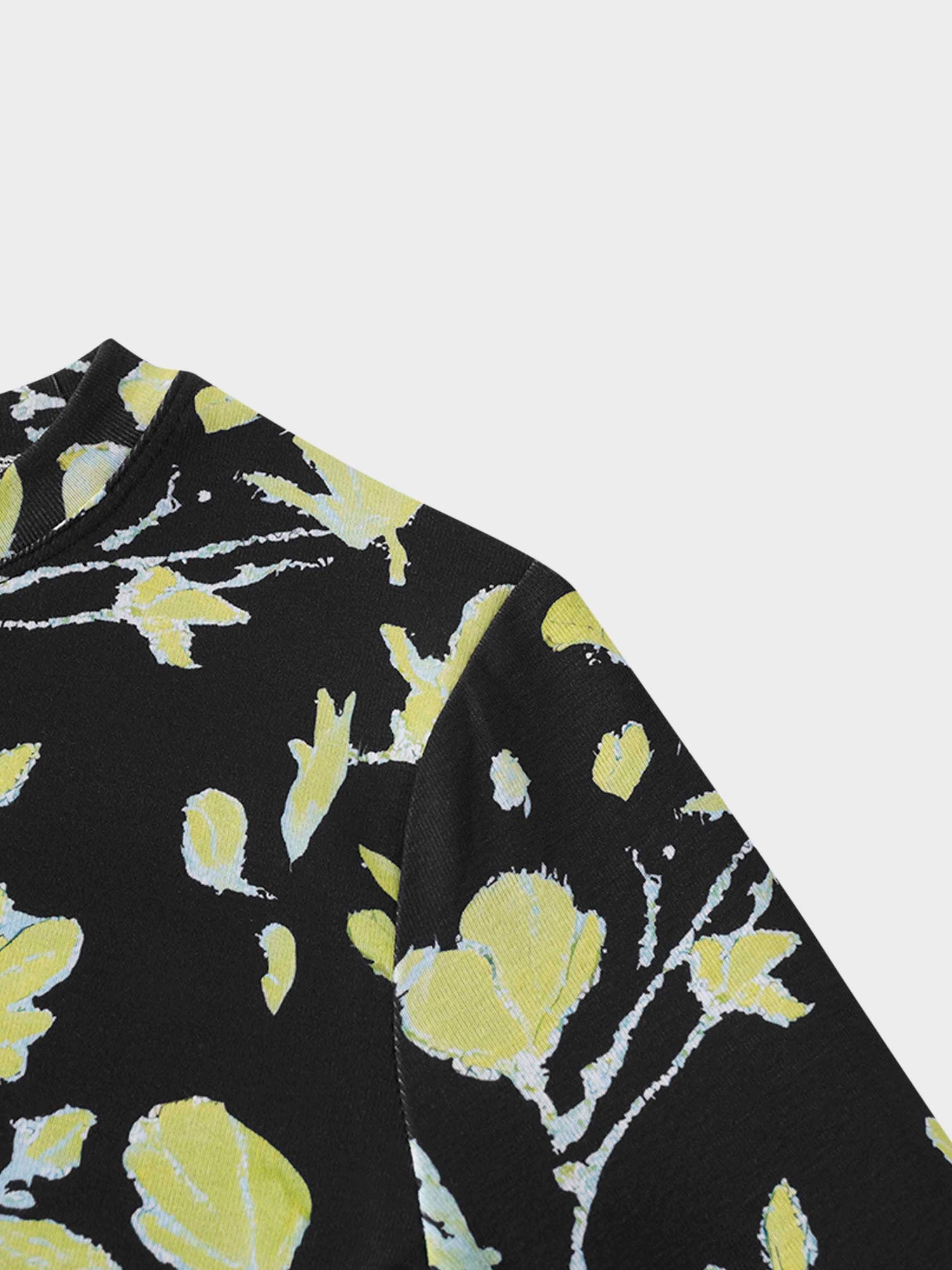 Basic Printed T-shirt-Neon Flower