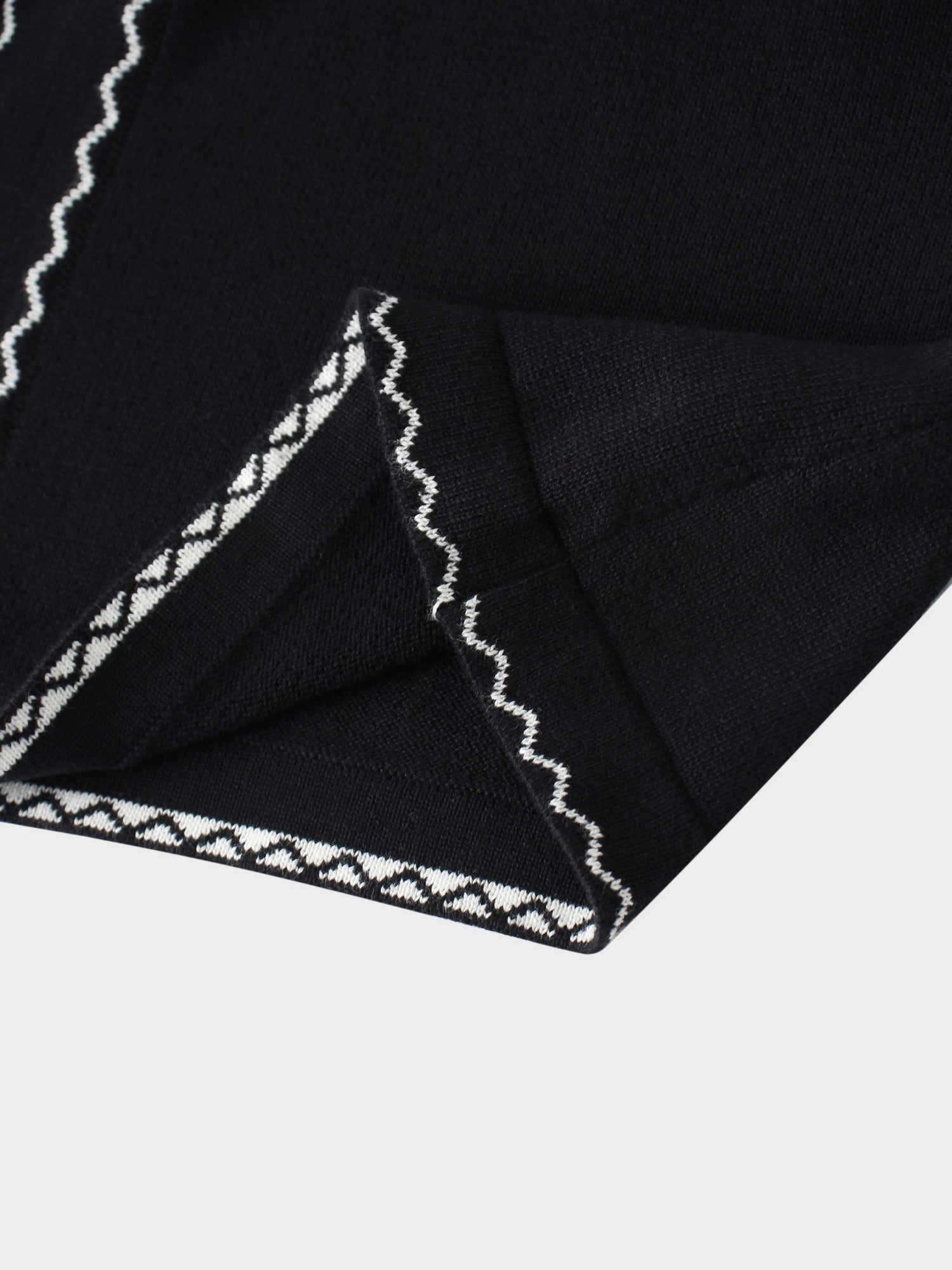 Ruffle Detail Sweater-Black/Ivory