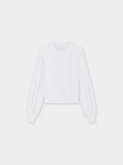 Cross Stitch Sweater-White