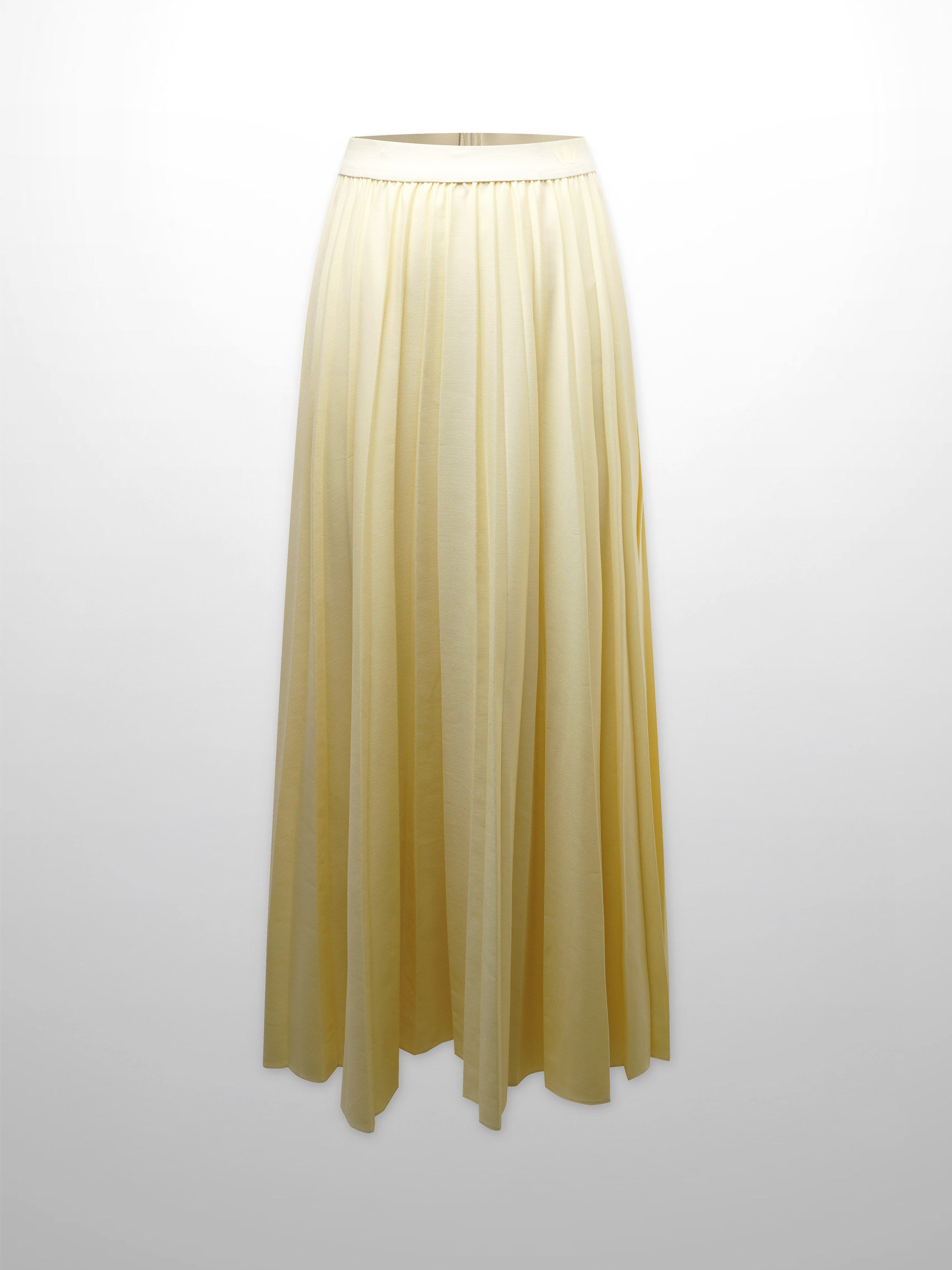 PLEATED SKIRT 35"-PALE YELLOW