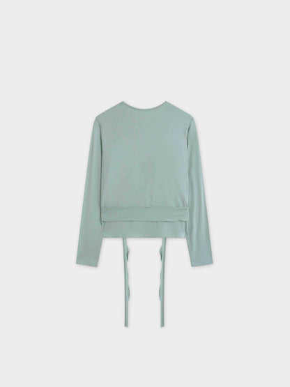 Wrap Tie Tee-Sage