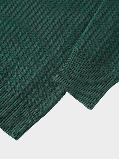 Waffle Wave Sweater- Solid Green