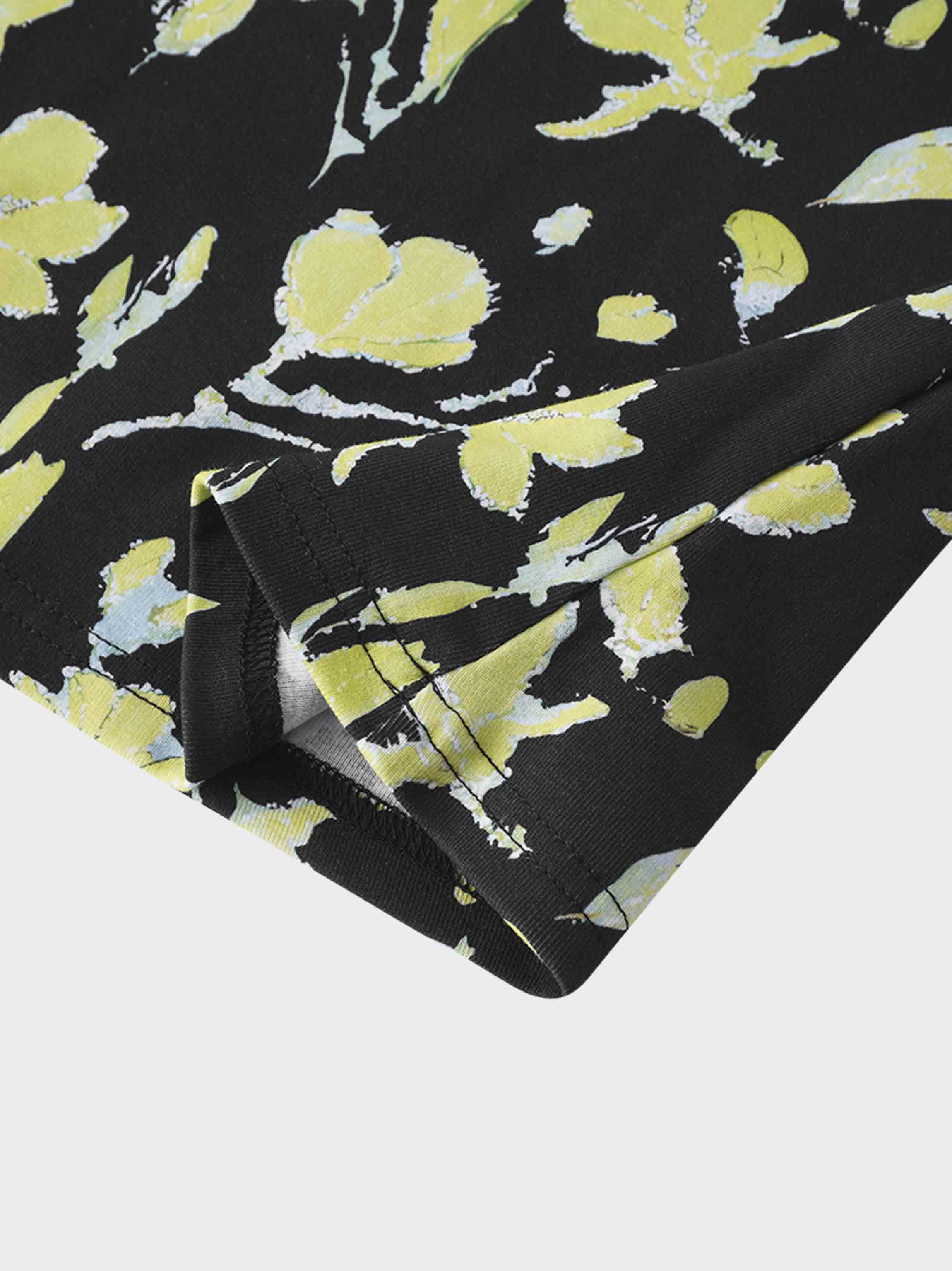 Basic Printed T-shirt-Neon Flower