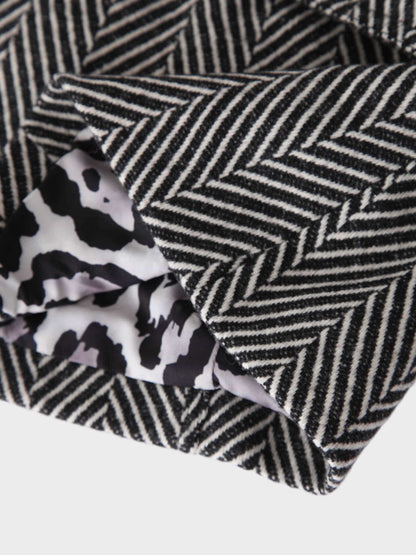 Fitted Blazer-Black/White