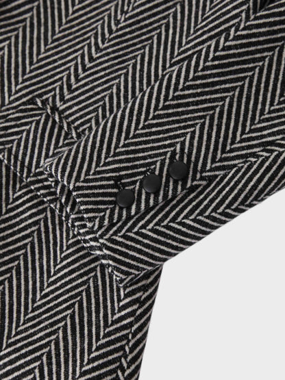 Fitted Blazer-Black/White