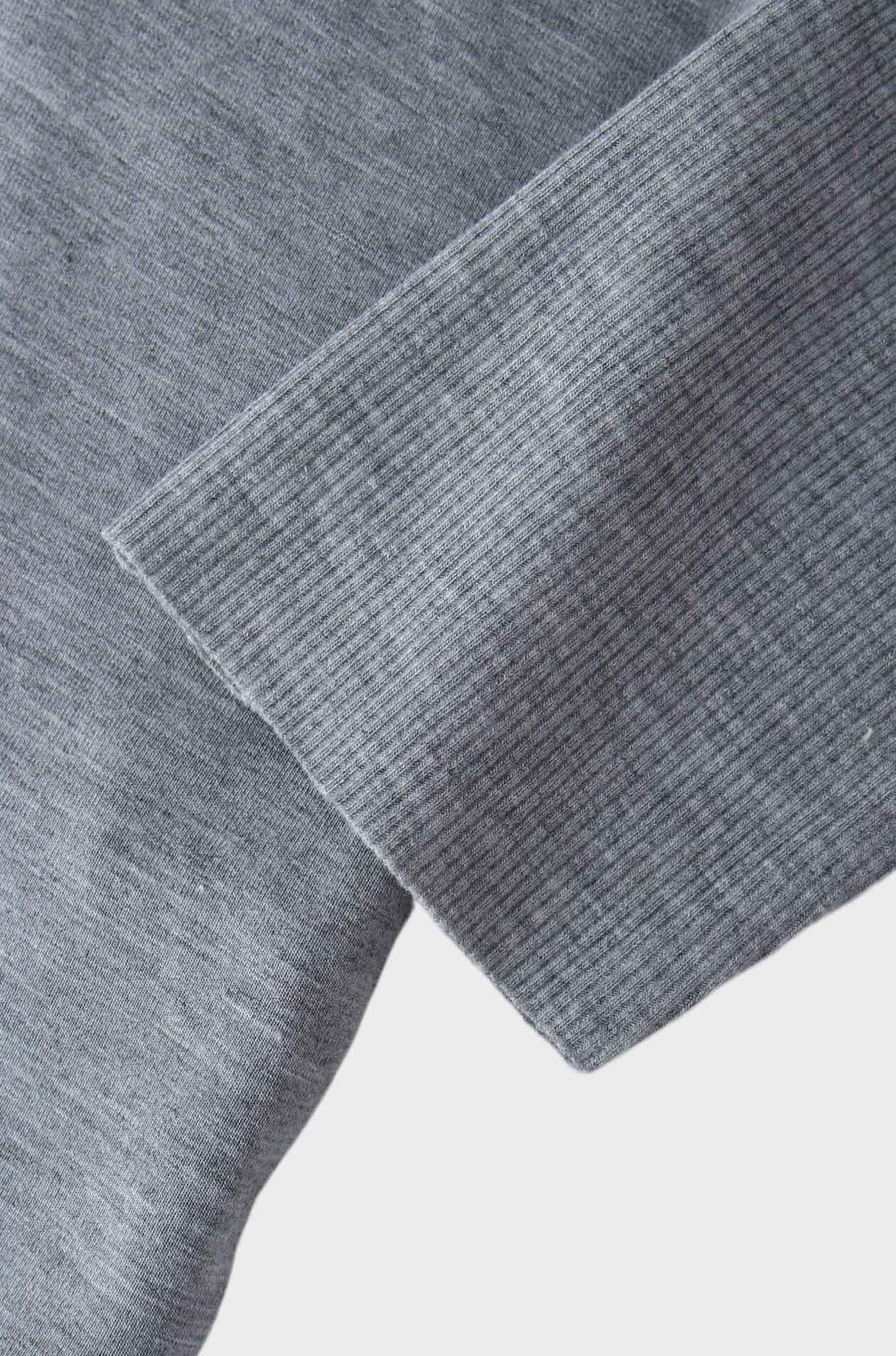 RIBBED BOTTOM T-SHIRT-GREY