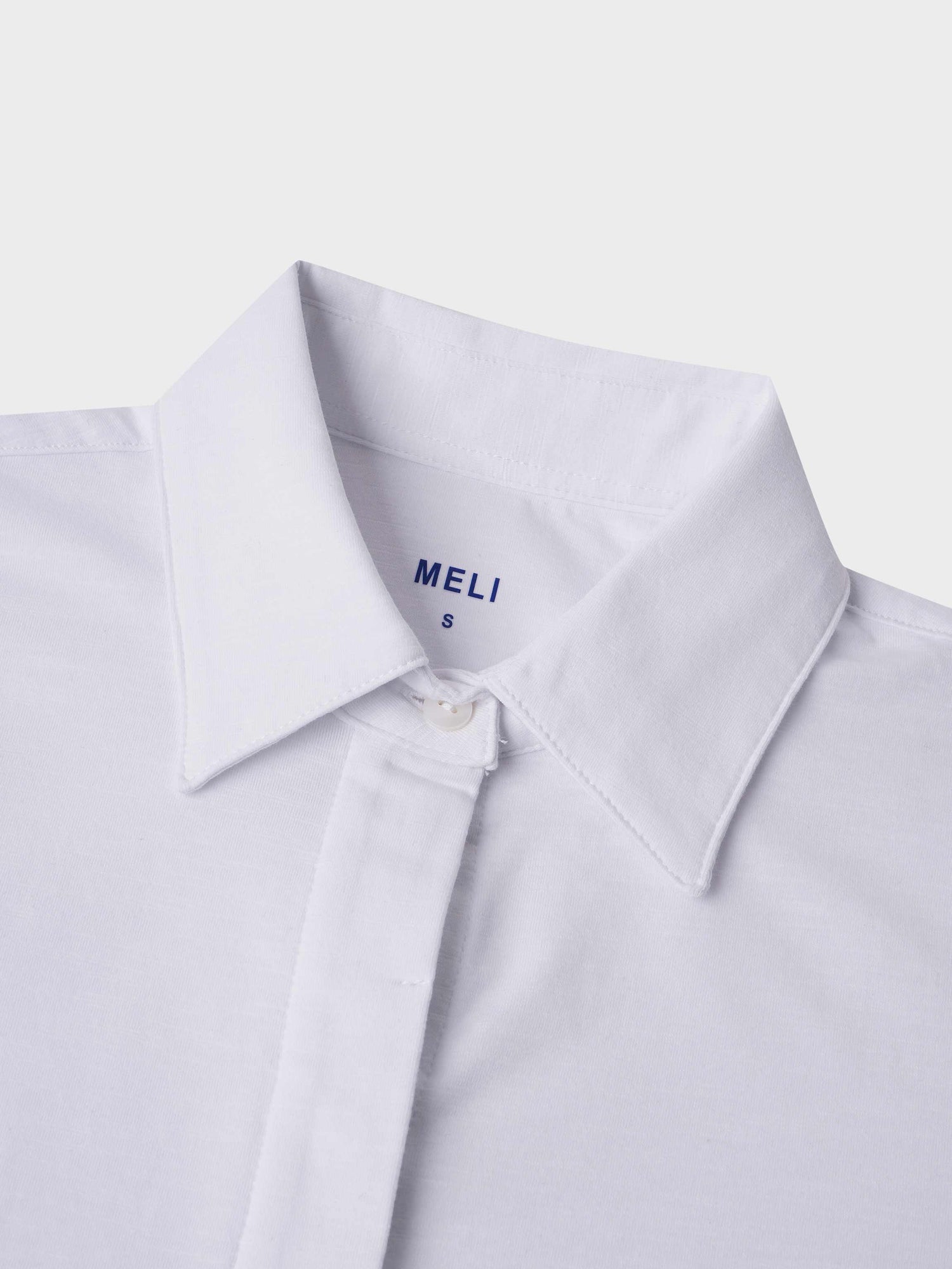 Button Down T-Shirt Blouse-White