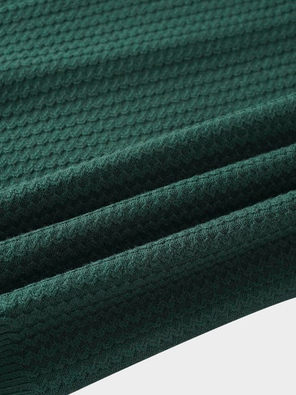 Waffle Wave Sweater- Solid Green
