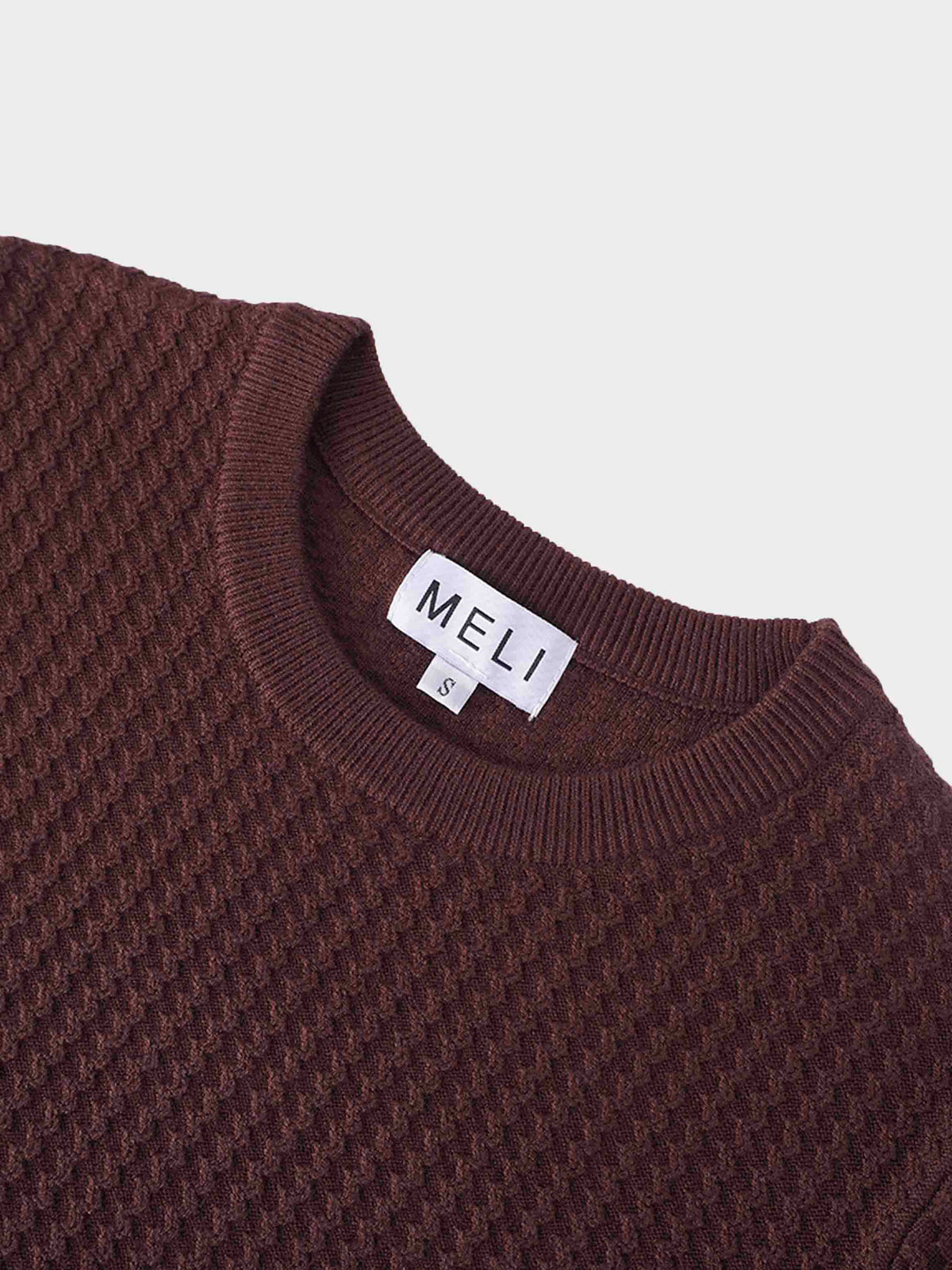 Waffle Wave Sweater- Solid Brown