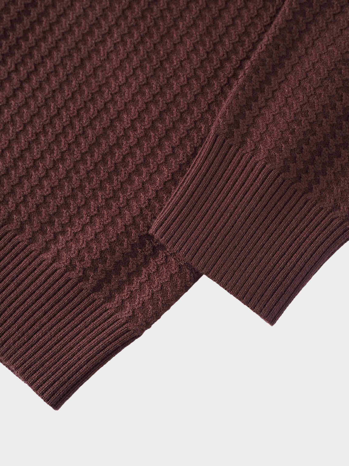 Waffle Wave Sweater- Solid Brown