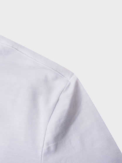 Button Down T-Shirt Blouse-White