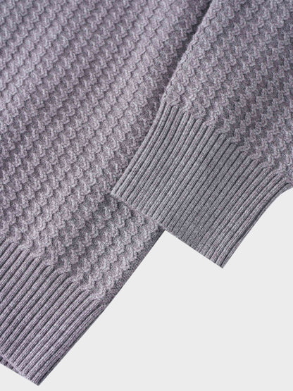 Waffle Wave Sweater- Solid Grey