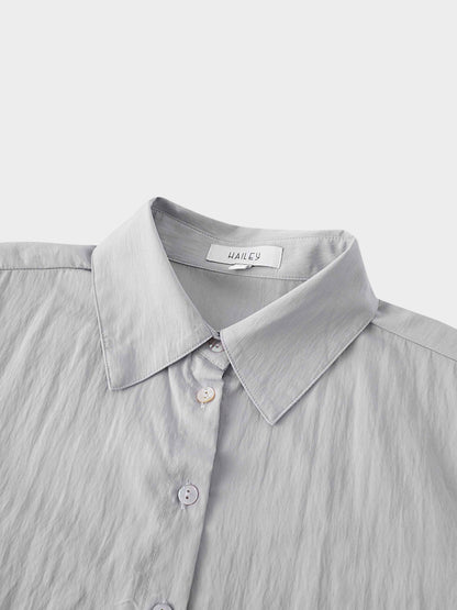 Crinkle Blouse-Grey