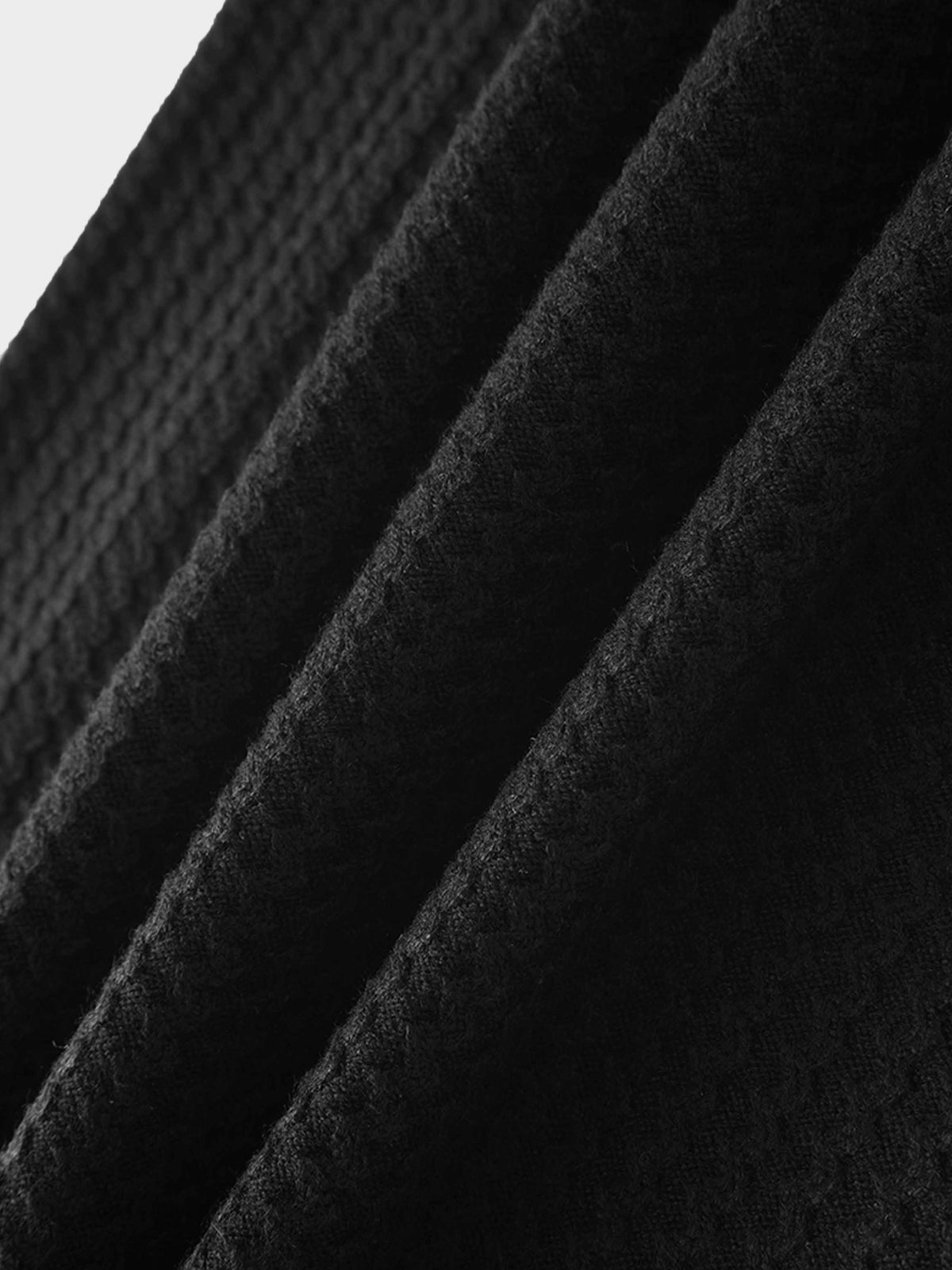 Waffle Wave Sweater- Solid Black