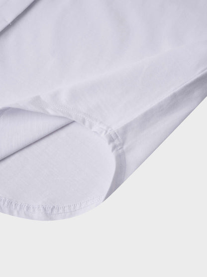 Button Down T-Shirt Blouse-White