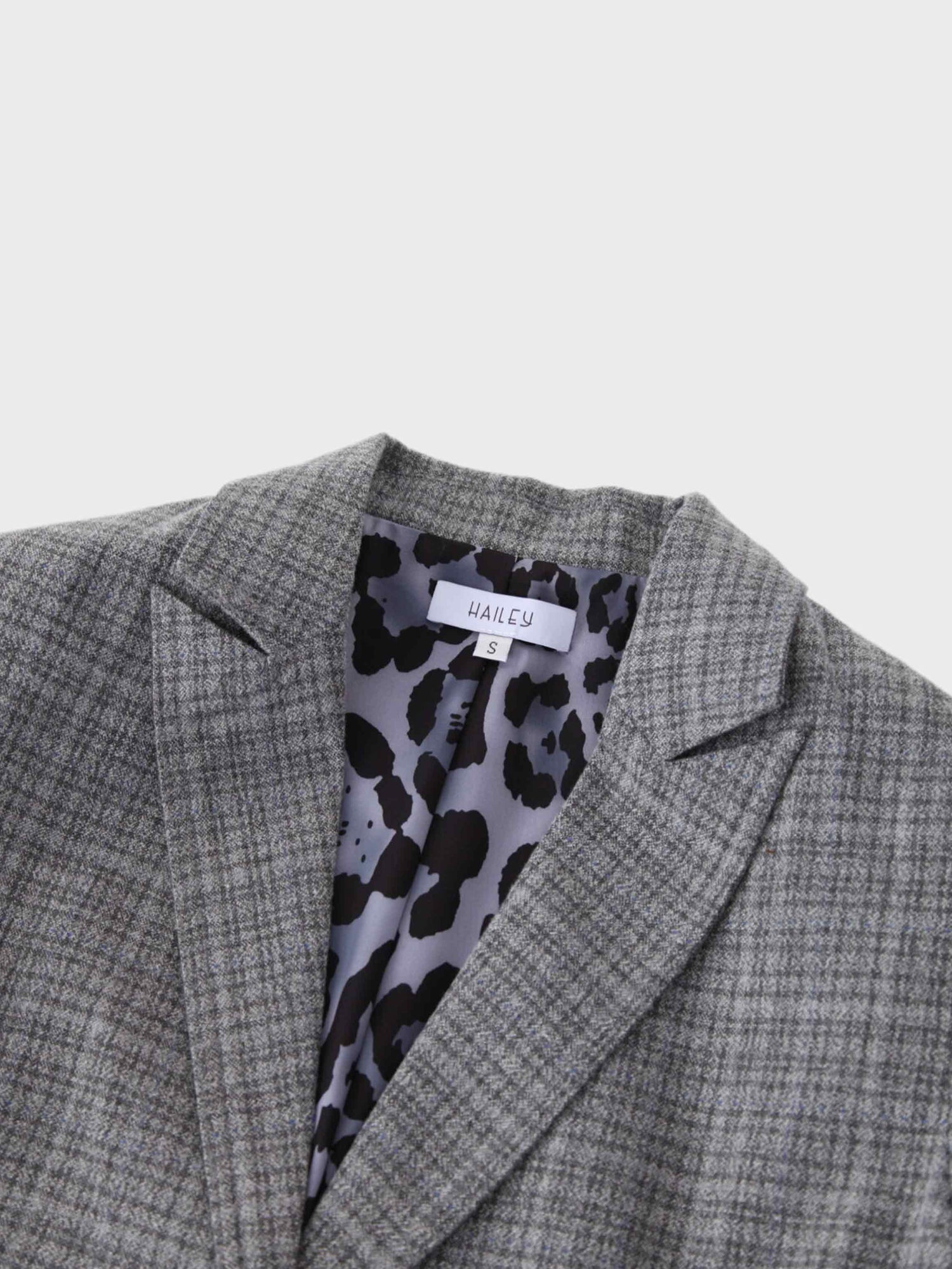 Fitted Blazer-Grey Plaid
