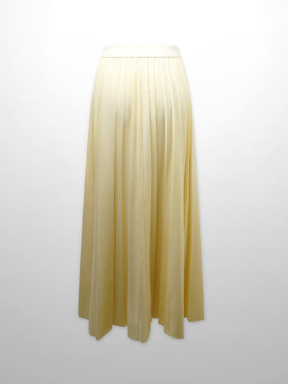 PLEATED SKIRT 37"-PALE YELLOW