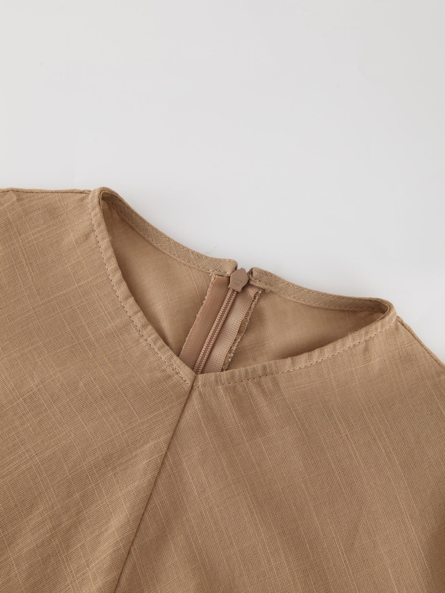 Side Button Dress-Tan